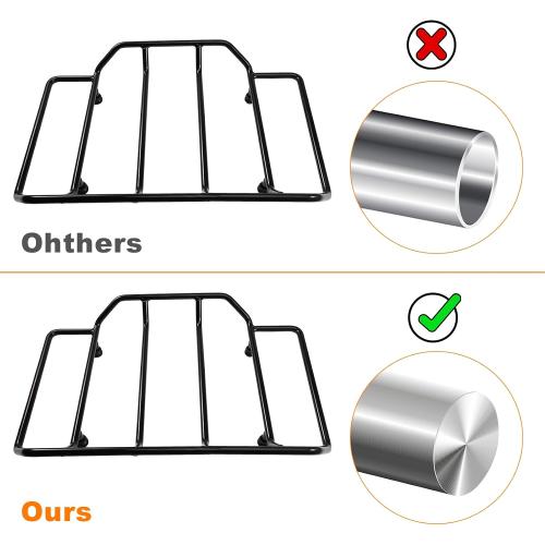 Motorcycles Air Wing Black Luggage Rack Carrier Trunk Top Rack Rail Mount Compatible with Harley Touring CVO Street Glide Electra Glide Road Glide Road King Ultra Limited 1984-2025