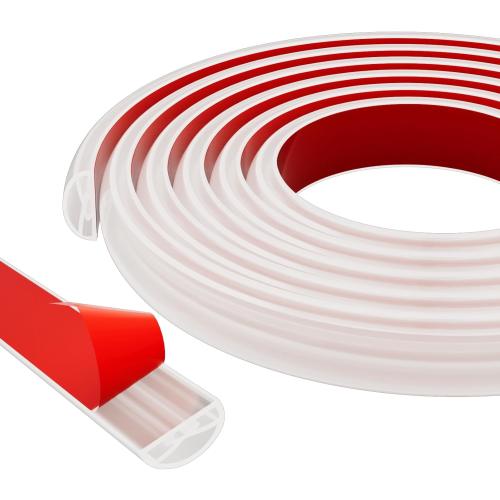 Shower Threshold Water Dam Shower Water Guard - 39 Inch Flexible Collapsible Waterproof Adjustable Bathroom Seal Strip, Self-Adhesive Shower Door Bottom Guard for Bathtub, Tile & Floor