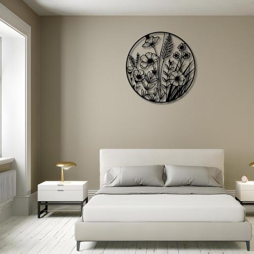 Metal Wall Decor | 17'' x 17'' x 0.05'' Bonsai Tree Themed Metal Wall Art | Handmade Indoor and Outdoor Wall Decorations