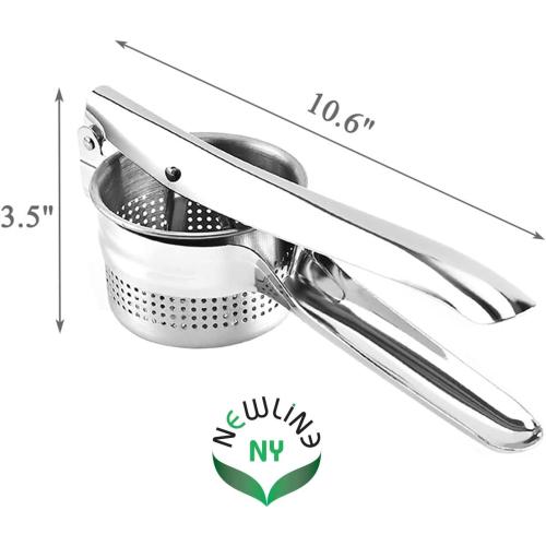NEWLINE NY Stainless Steel Potato Presser Masher Ricer, Commercial Grade Tool to Press Mash Fruit or Food