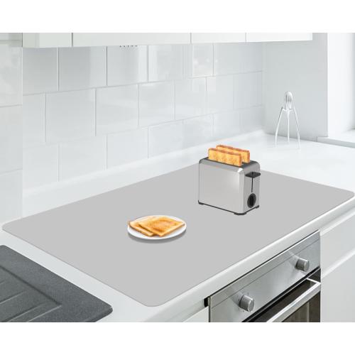 AECHY Extra Large Silicone Mat 35.3x23.5x0.08, Multipurpose Silicone Mat Thick Heat Resistant Mat Shipped Rolled Up Kitchen Counter Mat Waterproof Silicone Mats for Kitchen Counter Light Gray