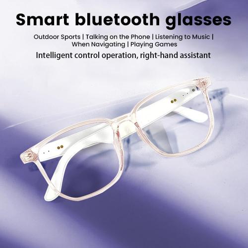 Smart Glasses Bluetooth Audio Sunglasses for Men Women with Dual Stereo Speakers, Open Ear Music &HD Calling, Touch &Voice Assistant, UV Protection——Transparent