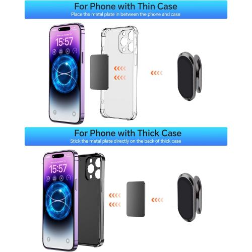 Car Phone Holder 2pcs, Magnetic Car Phone Holder, 360° Rotation Capable, Suitable for General Smartphones