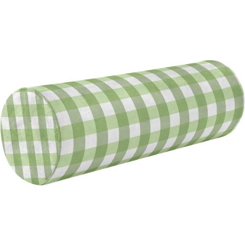Green Stripes Plaid Neck Pillow Cervical Neck Roll Pillow with Removable Washable Cover Memory Foam Neck Pillows for Sleeping Support Cylinder Pillows for Bed Back Legs Yoga 5.5 x 17 inches