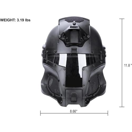 AMA Interstellar Battle Trooper Full Face Airsoft Helmet with Exchangeable Lens