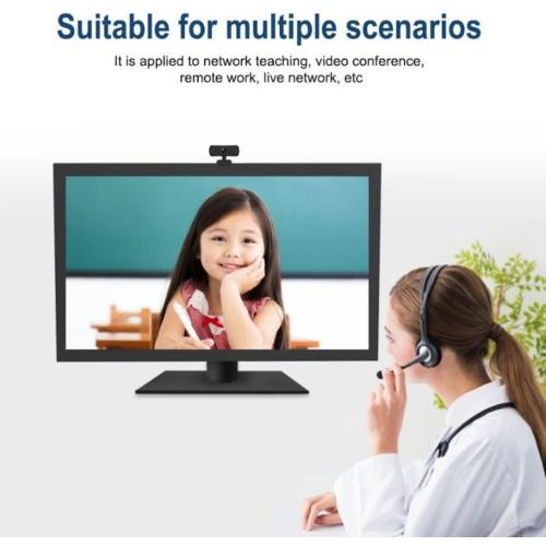Hilitand 1080P Business Webcam with Microphone, USB 4K Web Computer Camera, for Live Broadcast/Net Class, Computer Accessory for 2000 /XP /7/8(Black)