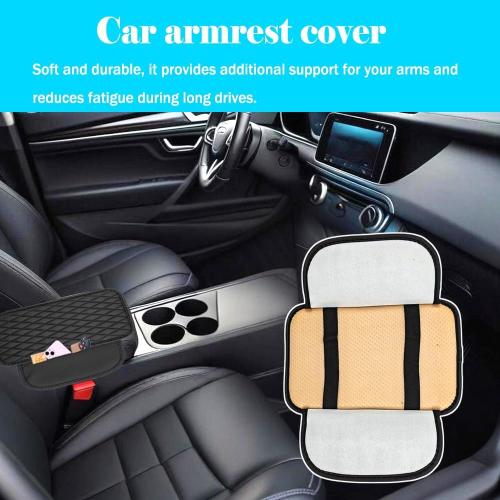 Center Console Cover, Arm Rest Cover for Car, Car Console Covers, Console Cover, Long-Lasting and Comfortable to The Touch, Suitable for Most Cars, Trucks, SUVs (Black)