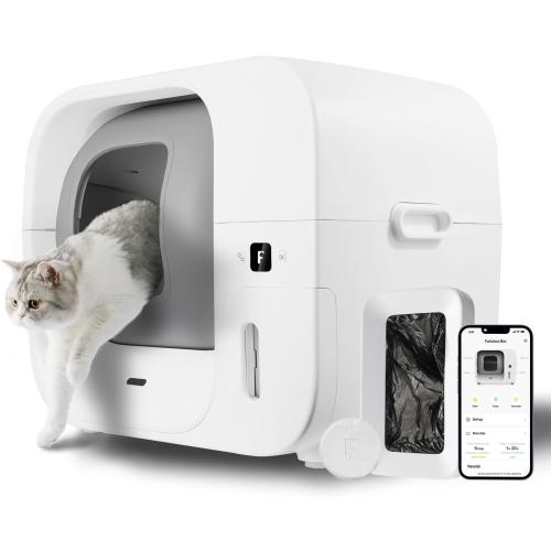 Furbulous True Odor-Free Self Cleaning and Packing Litter Box, Automatic Cat Litter Box with Self-Pack and Refill System, APP Control, Extra Large Space for 3.3-22 lbs Cats,