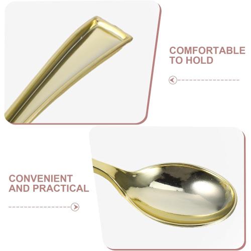 100PCS Mini Dessert Spoons: Plastic Spoons Small Tasting Utensils for Wedding Cake Food Sampling Pudding Yogurt & Shaved Ice