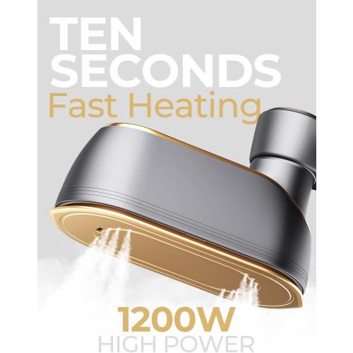 Portable Travel Steamer, 1200W Handheld Fabric Steamer for Clothes, 4 Modes with LCD Display, Powerful Wrinkle Remover for Home & Travel, 150ml Water Tank, 10S Fast Heat-Up, 180° Swivel Handle, Grey