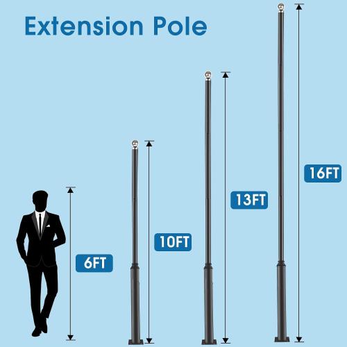 Street Light Pole 13Ft, Outdoor Solar Street Lamp Post with Base,Sub-Assembly of Street Light Poles for Backyard, Street, Patio,Park,Parking,Walkway (4M)