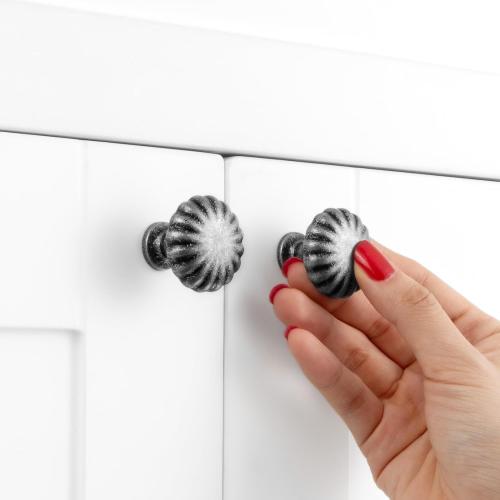 Antique Iron Kitchen Cabinet Knobs Vintage Iron Drawer Knobs, 10 Pack 1-1/4 Inch, 2510 Single Hole Cabinet Pulls for Kitchen Cabinets Drawers Bedroom Dresser Cupboard Bathroom Vanity