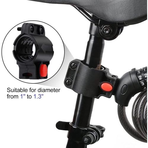 NDakter Bike Lock, 4/5.6 Feet Bicycle Cable, High Security 5 Digit Resettable Combination Coiling Bicycle Lock, Heavy Duty Anti Theft Cable with Mounting Bracket, 1/2 Inch Diameter (12mm)