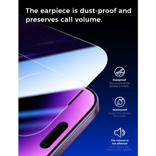 MAGIC JOHN 2 Pack for iPhone 14 Pro Max 6.7 inch Tempered Glass Screen Protector, Auto Dust-Elimination Installation, Bubble Free, Dynamic Island Compatible, HD Clear, Easy Installation