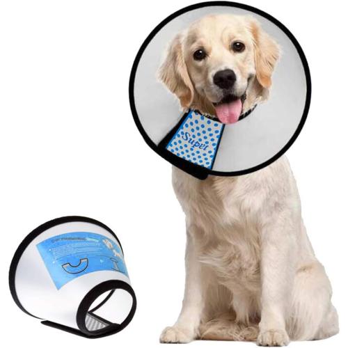 Supet Dog Cone Collar Adjustable After Surgery, Comfortable Pet Recovery Collar & Cone for Large Medium Small Dogs, Elizabethan Dog Neck Collar Plastic Practical