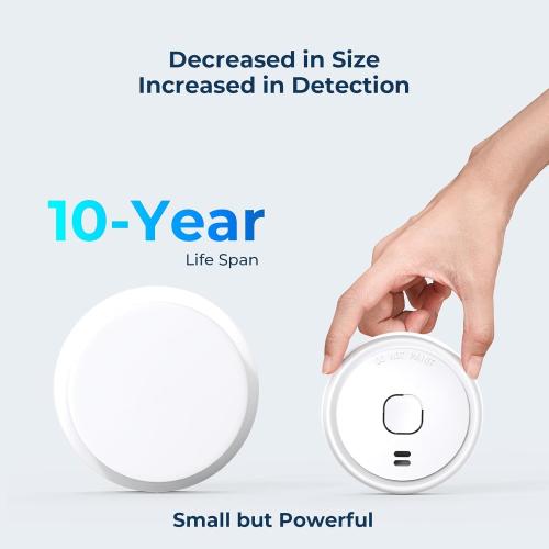 Pack of 8 Ecoey Smoke Detector, Smoke Alarm with Advanced Photoelectric Technology, Fire Alarm Smoke Detector with Test Button and Low Battery Reminder, Fire Alarm Used in Bedroom, Home, FJ138, 8 Packs