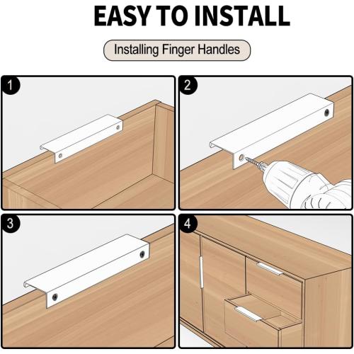 5 Pack Edge Black Hidden Drawer Door Cabinet Handle Aluminum Alloy Finger Bar Pull Concealed Furniture Hardware Back Mount Dresser Handles for Kitchen Bathroom 600mm(23.6 Inch)