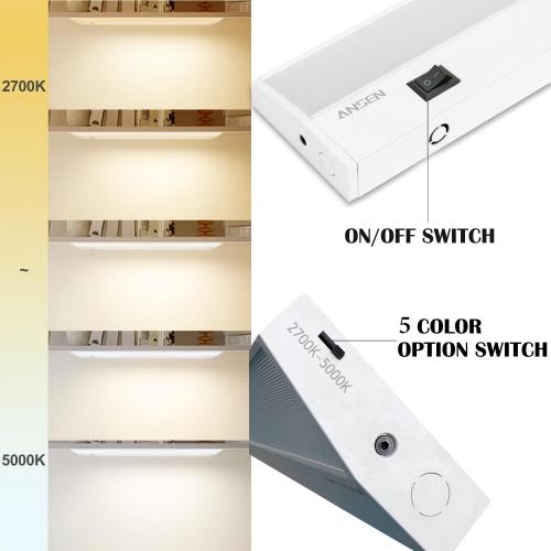 Ansen 3Packs of Under Cabinet Lights for Kitchen, 36in 22W 1426LM, Dimmable Hardwire Led Light for Closet, CRI>92, R9>90, 5 Color Temperature, 2700K-5000K(Warm White, Cool White, Daylight)