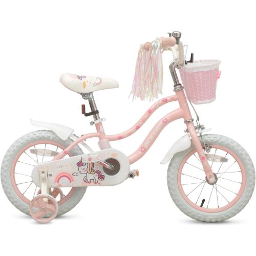 Princess Style Girls Bike with Basket for 2-13 Years Old Kids and Toddlers, 12 14 16 18 Inch Bicycle for Children with Training Wheels and Streamers, 20 Inch with Kickstand, Multiple Colors