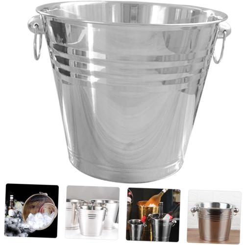 SILVER Beer Bottle Bucket Ice Beer Bucket Bar Supply Stainless Steel Ice Cube Container Party Wine Holder