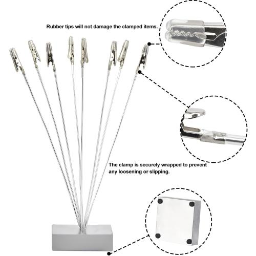 Maptipjoy Photo Tree Holder Clip Cube Base,8 - Branch Money Trees Gift Card Holder with Clips,Picture Holder Stand for Christmas Wedding Greeting Birthday Party Gift Silver