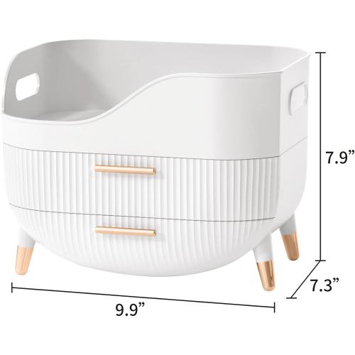 Makeup Organizer with Drawers,Skincare Organizer for Vanity,Storage Box with Handle,Large Cosmetic Display case for Dresser, Bathroom Countertop