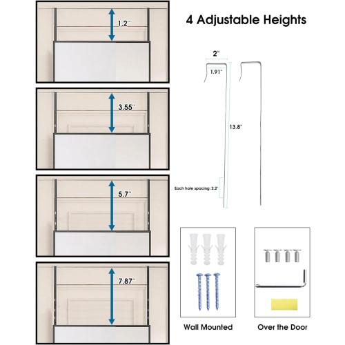 Size 14x48 Color Black Full Length Mirror, 14x 48 Over The Door Hanging, Rounded Corner, Wall Mirror, Full Body, Black