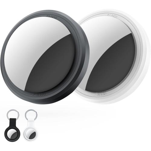 Air Tracker Tags-2 Pack Compatible with Apple Find My (iOS Only) Bluetooth Tracker, Smart Keys Finder and Item Locator with Waterproof Case for Wallet Luggage Backpack (Android Need Download App)