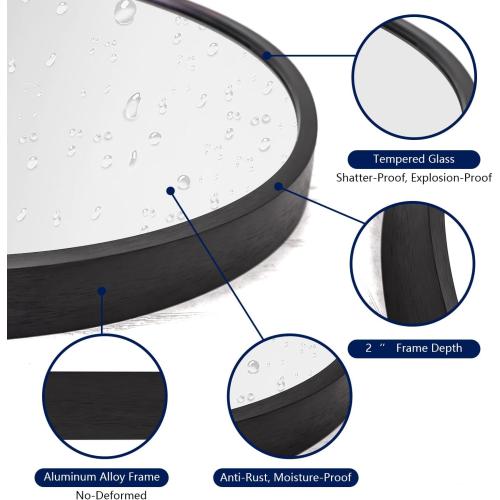 Arch Wall Mirror 20x16 Large Black Bathroom Mirror Metal Frame Mirrors for Wall, Decoration Vanity Bedroom Entryway Living Room