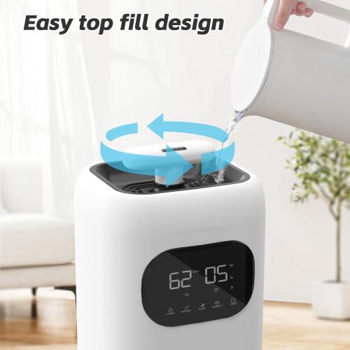 Humidifier Large Room, 2.3Gal/9L Room Humidifiers for Bedroom with with Timer, 360°Nozzle, Large Cool Mist Humidifier with Aroma Box, School, Office, Warehouse, White