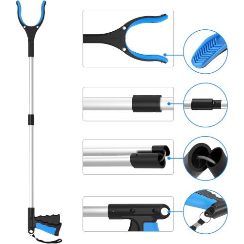 34 Grabber Reacher Tool, 2-Pack Foldable Reacher Grabber Pickup Tool with 360° Rotating Jaw & Magnets, Grabber Tool Heavy Duty