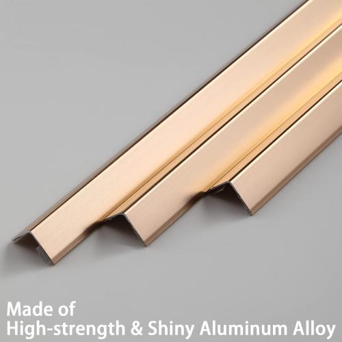 Aluminum Peel and Stick L Molding Corner Guards with 90° Angle for Wall Door Frame Cabinet Baseboard Protection and Decoration, 51.2in x 0.8in (3Pcs)