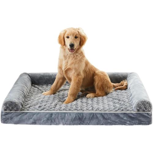 Grey Size 36x27x6.5 Medium Dog Beds for Large Dogs, Orthopedic Dog Bed for Medium Large Dogs,Big Waterproof Couch Dog Pet Bed with Removable Washable Cover,M
