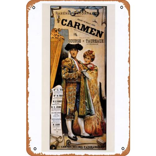 Muecddoa Retro Metal Tin - Berlioz Carmen Opera Poster - Unique Wall Art - Tin Sign Poster,Wall Art,Vintage Plaque Sign for Bar Restaurant Home Coffee Bathroom Garage Office Wall Decor 8x12 Inch