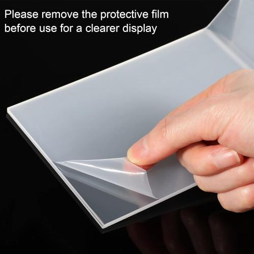 Yulejo 24 Pack Acrylic Sign Holder, Plastic Clear Table Display Holder Double Sided Menu Display Stands T Shaped Card Picture Frames for Office, Weddings, Meetings, Hotels (5 x 7 Inches)