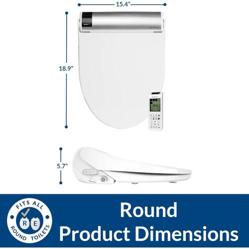 Bio Bidet BB2000 Luxury Electric Bidet Seat with Warm Water Wash & Air Dryer, Heated Seat, Remote Control & Deodorizer, Round