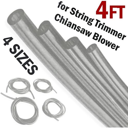 4 Sizes Petrol Fuel Gas Line Pipe Hose Tubing For String Trimmer Chainsaw Blower Lawn Mower and other Power Tools For 2 Cycle Small Engine Poulan, Craftman and more (Clear 4PC)