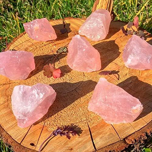Simurg Raw Rose Quartz Stone 1lb Rose Quartz Rough Crystal ‌Aroma Stone - Rose Quartz Rocks for Cabbing, Tumbling, Cutting, Lapidary, Polishing, Reiki Crystal Healing