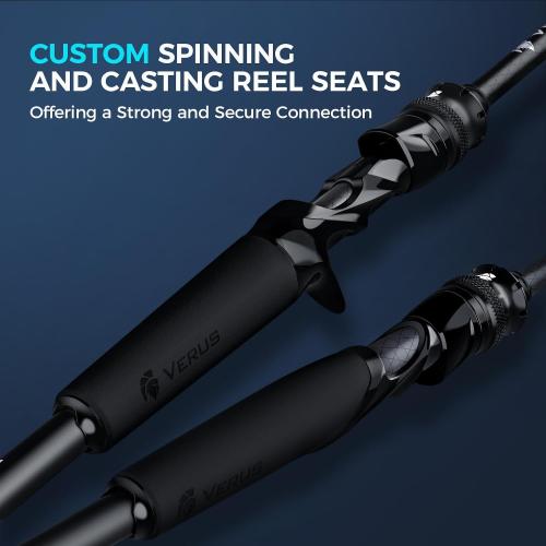 KastKing Verus Performance Spinning & Casting Fishing Rod with Extra Tip, Lightweight KastFlex IM6 Graphite, FazLite Rings Guides, Extra Tip Section, EVA Grip, PTS Power Transition System