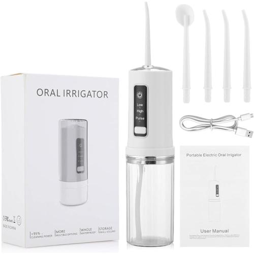 Water-Flosser-Cordless-Teeth-Cleaner Water Dental Flosser with 3 Modes 4 Jets Rechargeable IPX7 Waterproof Dental Oral Irrigator for Travel Home Braces