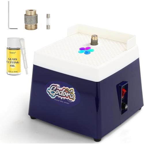 Stained Glass Grinder, Mini Glass Grinder Machine with 5/8 & 1 Grinder Bits, Stained Glass Kit , Widely Used for Glass Processing Arts and Decoration - by Godora