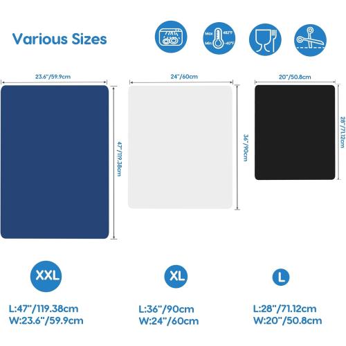 AECHY Silicone Mats for Kitchen Counter 47x23.6x0.08”, Largest Heat Resistant Mat Shipped Rolled Up Kitchen Island Silicone Countertop Protector Mat Nonslip Extra Large Counter Mat, Translucent