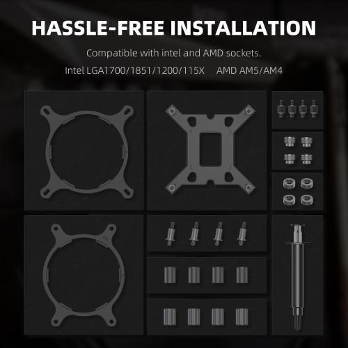 Size 360mm Color Black ID-COOLING FX360 PRO Liquid CPU Cooler for Desktop - 360mm AIO Cooler, 3 x 120mm High-efficient Fans, Special CD Pattern Pump Header, Intel & AMD Compatible