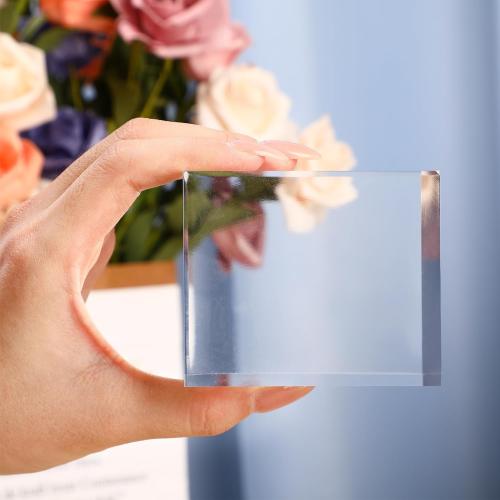 Geelin Acrylic Risers Stand Display Block Decor Riser 3 Size Decor Clear Polished Acrylic Cube Solid Pedestal Stand Square for Jewelry Perfume Photography Collection Food Doll Wedding(3 Pcs)