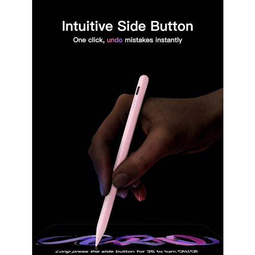 Stylus Pen for ipad 2018-2026, USB-C Fast Charging Pencil, Pixel-Perfect Tilt Sensitivity for iPad 11/10/9/8/7/6/A16, iPad mini 7/6/5, iPad Air M4/3/2 11/13/5/4/3, iPad Pro M5/4 13/12.9″/11″ Pink
