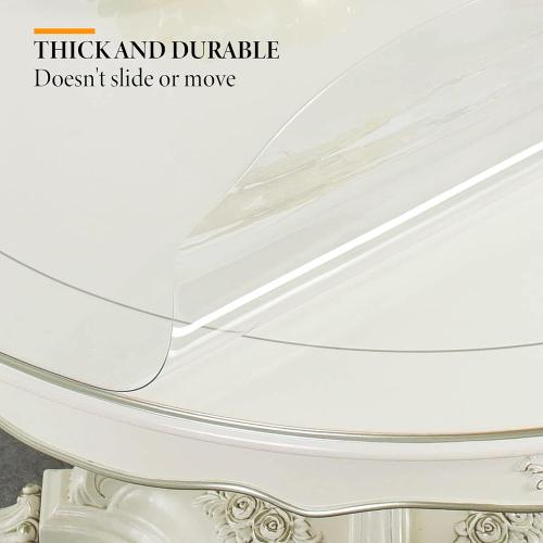 Deep Dream 1.5mm Thick 44 Inches Clear Round Table Protector, Round Table Cover, Tablecloth Protector, Table Protector for Dining Room Table & Office