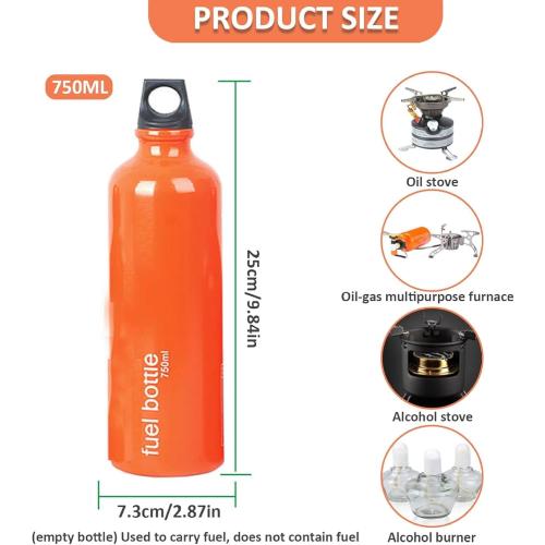 Aluminum Fuel Bottle 750ml/25 oz Camping Fuel Container