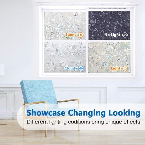 Window Privacy Film, Frosted Removable Glass Covering for Bathroom, Opaque Static Cling Heat Control Door Sticker for Home Office Living Room, Non-Adhesive Matte White (23.5 x 157)