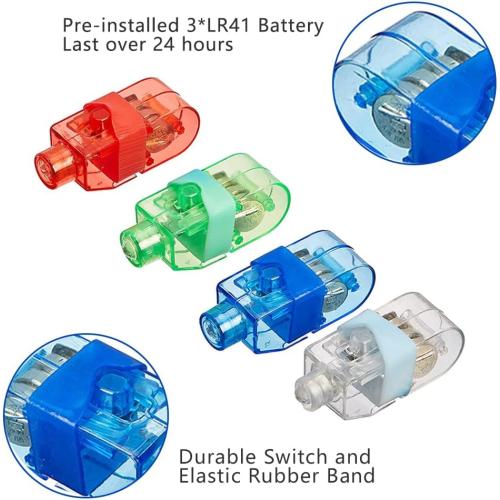 Novelty Place 40Pcs LED Party Finger Lights for Kids with Screw-Secured, LED Finger Flashlight Light Up Finger Ring Toys for Party Favor, Halloween, Raves, Concert Shows