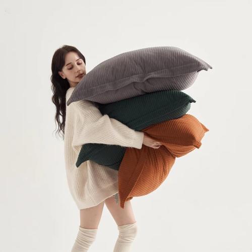 COCO TOP Pack of 3 Super Soft Extra Large Pillow Covers 28x28inch, Soft Textured Corduroy, Decorative Cushion Cases for Sofa, Bed, Lounge - Home Decor in（ Slate Grey, Dark Green & Rust）